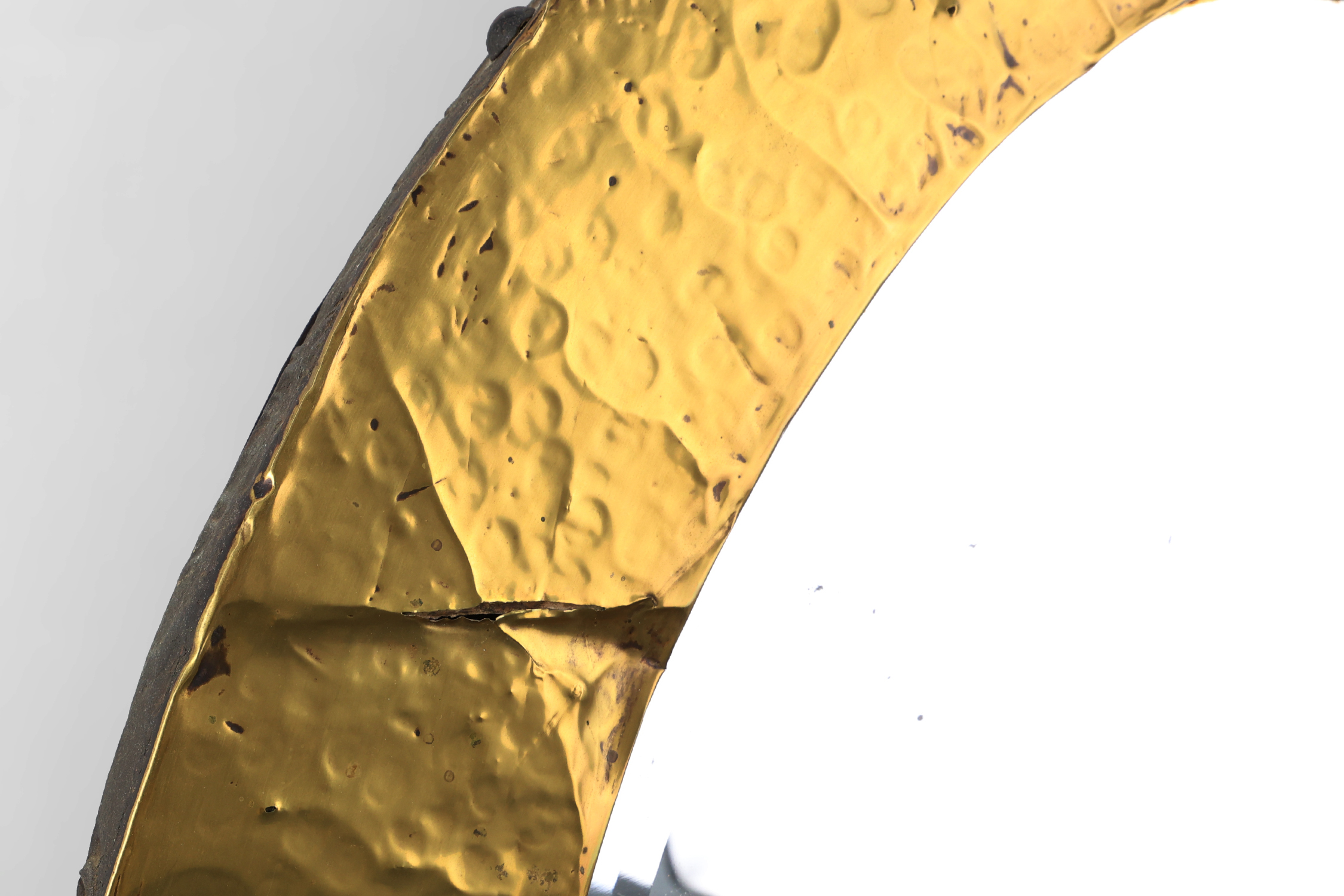 Arts & Crafts Copper Oval Mirror, France ca. 1905thumbnail